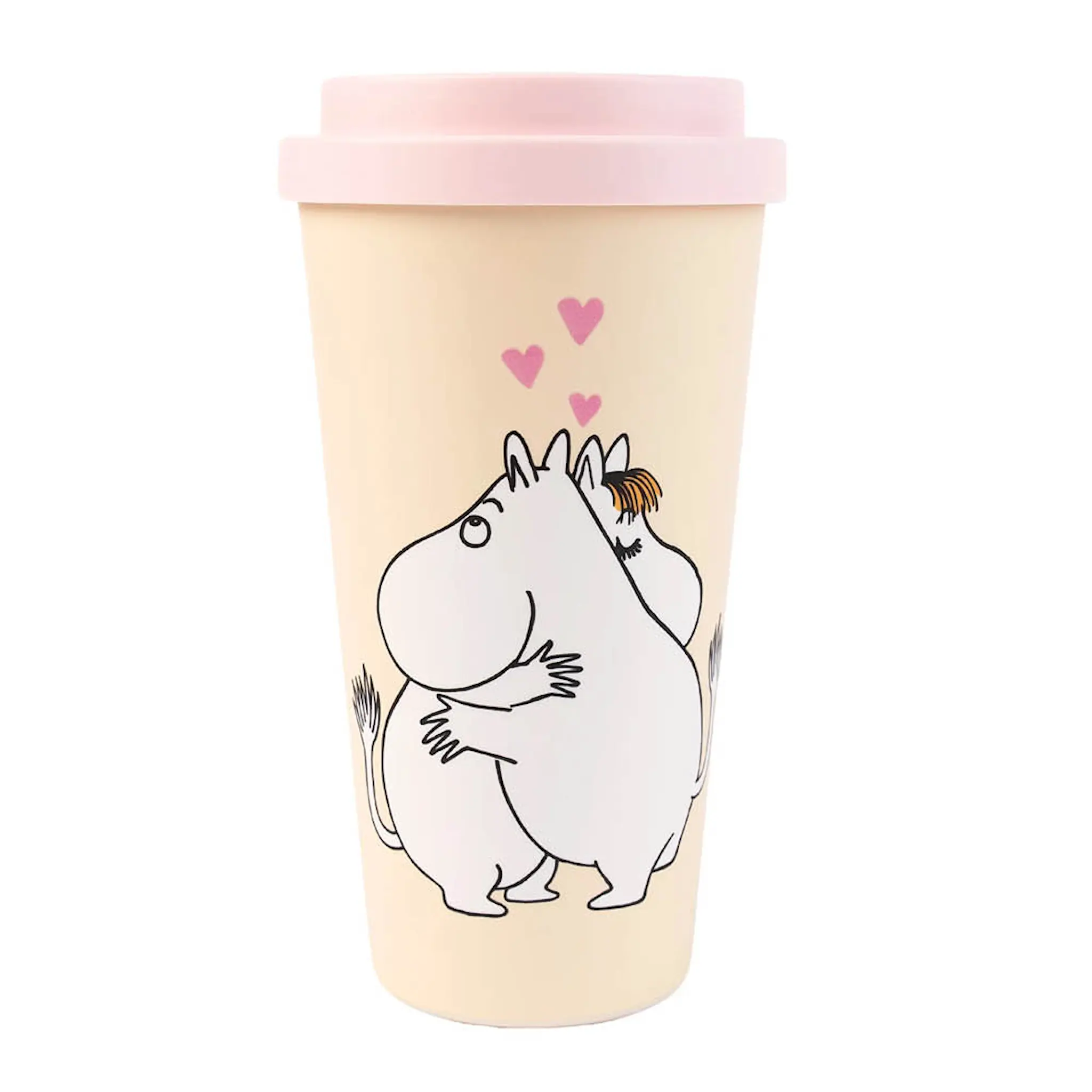 Nordicbuddies Mumin resemugg 45 cl Mumintrollet och Snorkfröken love persika