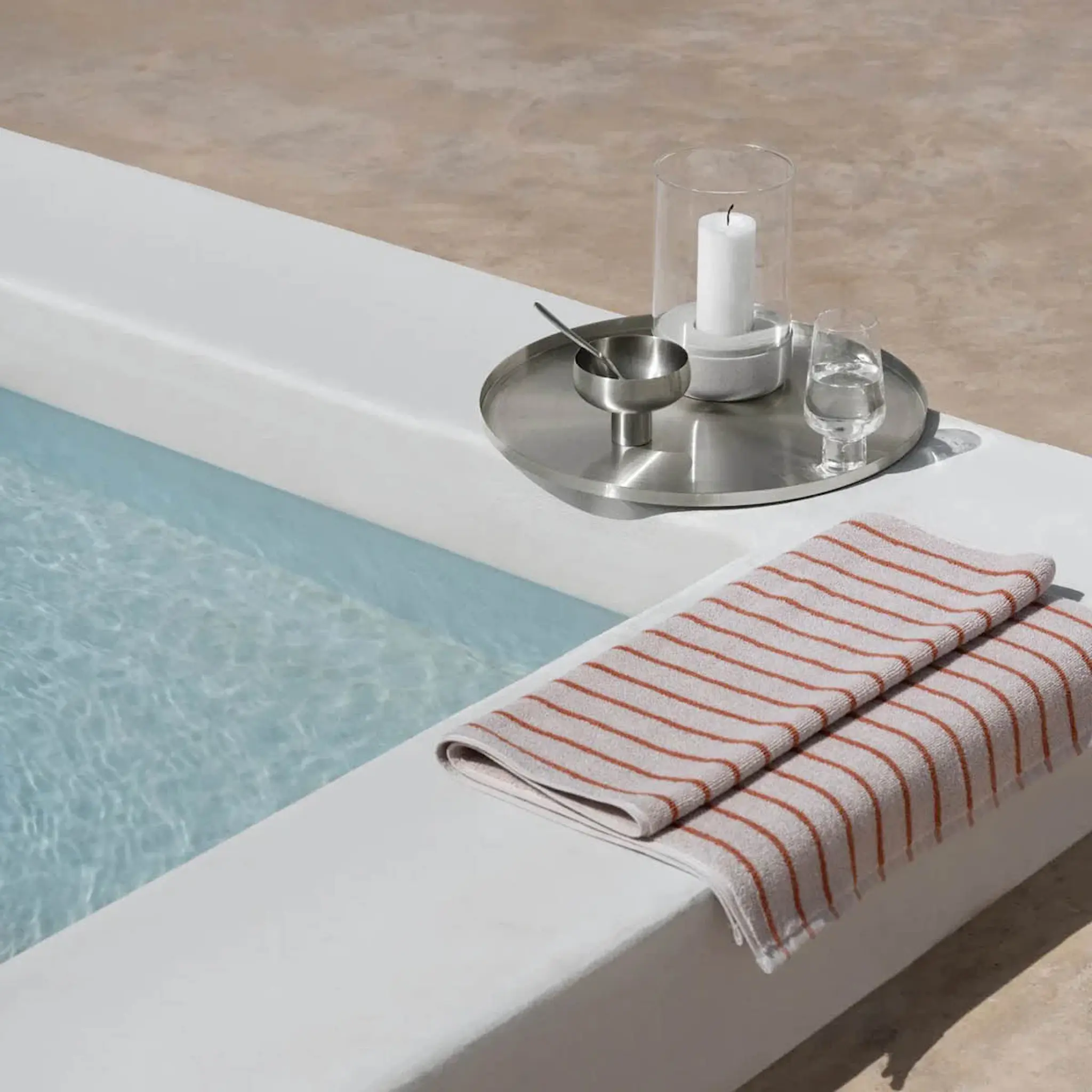 Blomus Arto handduk 100x50 cm beige/orange