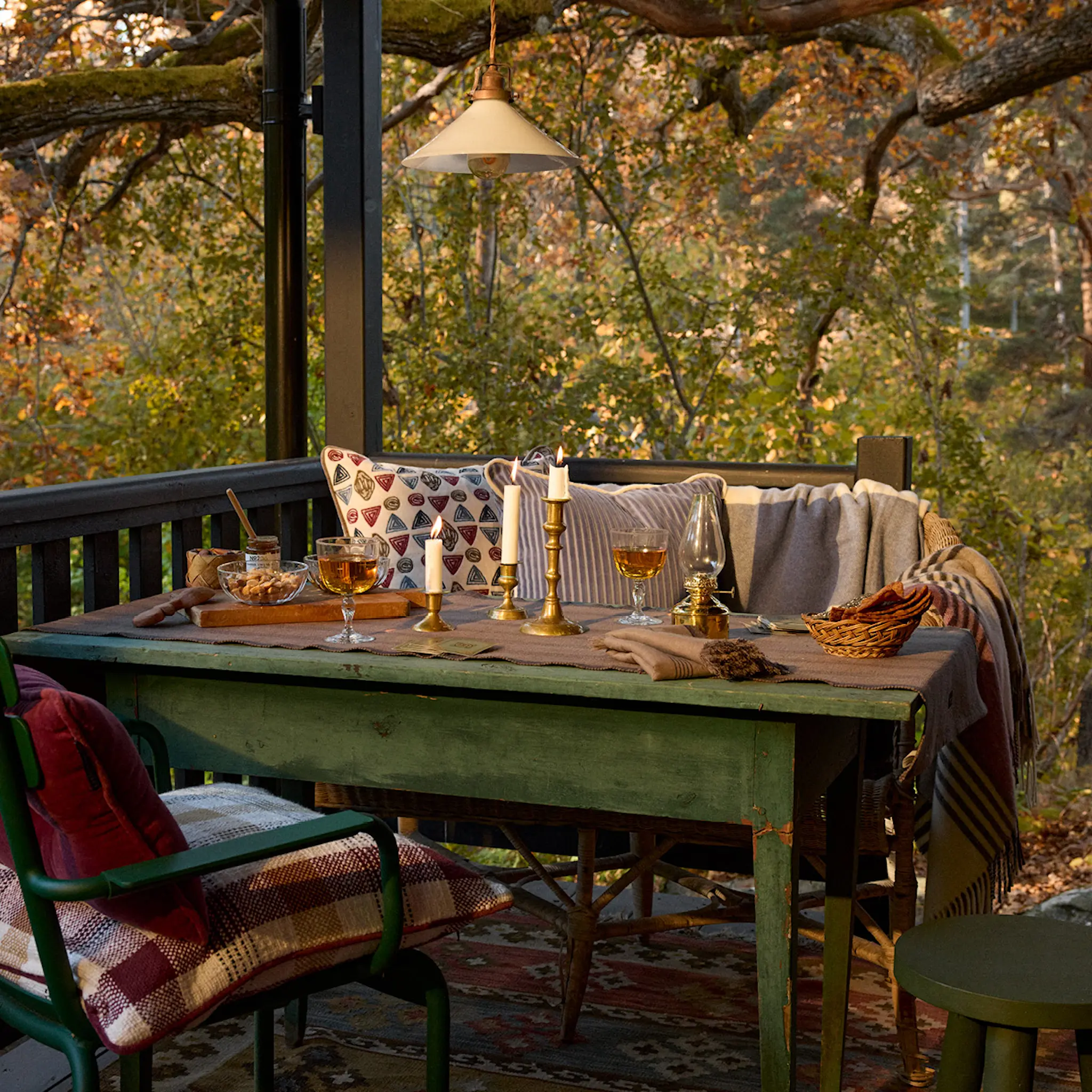 Lexington Randig löpare i bomull 150x50 cm brun/svart