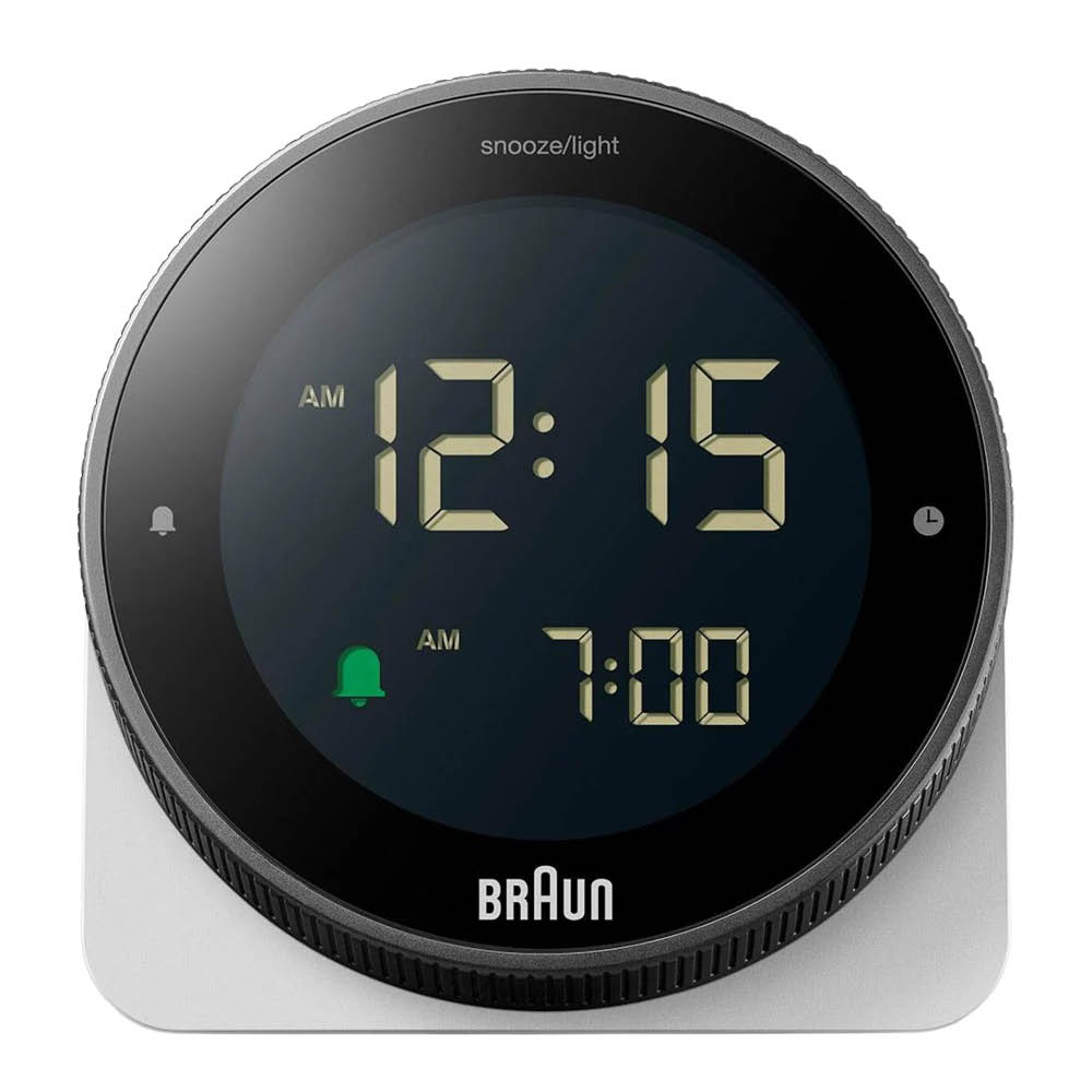 Braun Vekkerklokke digital 8 cm hvit