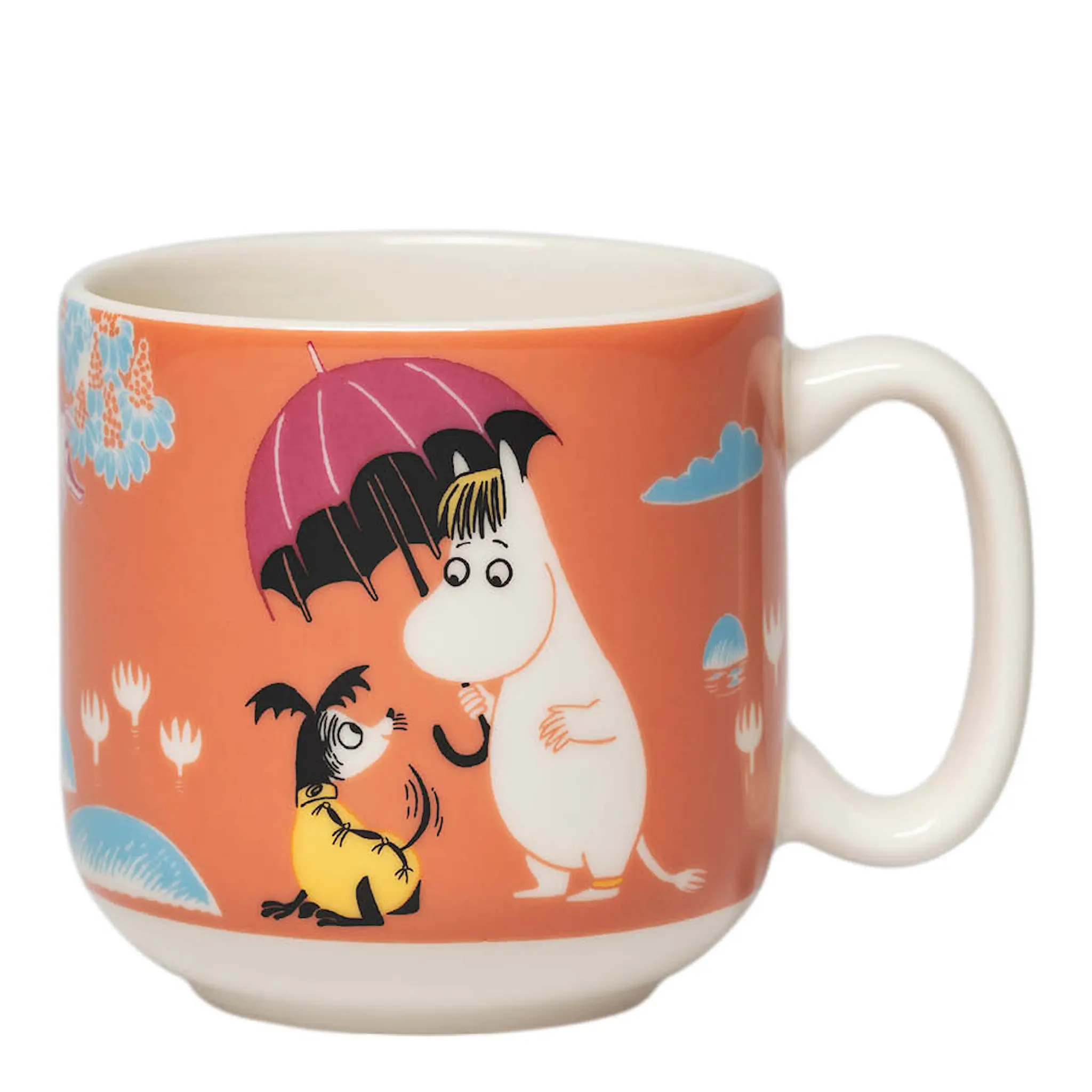 Moomin Arabia Mumin barnset 2 delar Under paraplyet korallröd