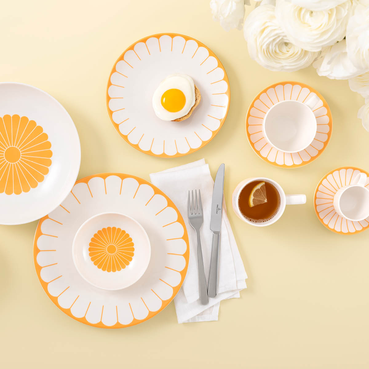 Villeroy & Boch Fleur soleil pastaskål 24 cm 62 cl gul