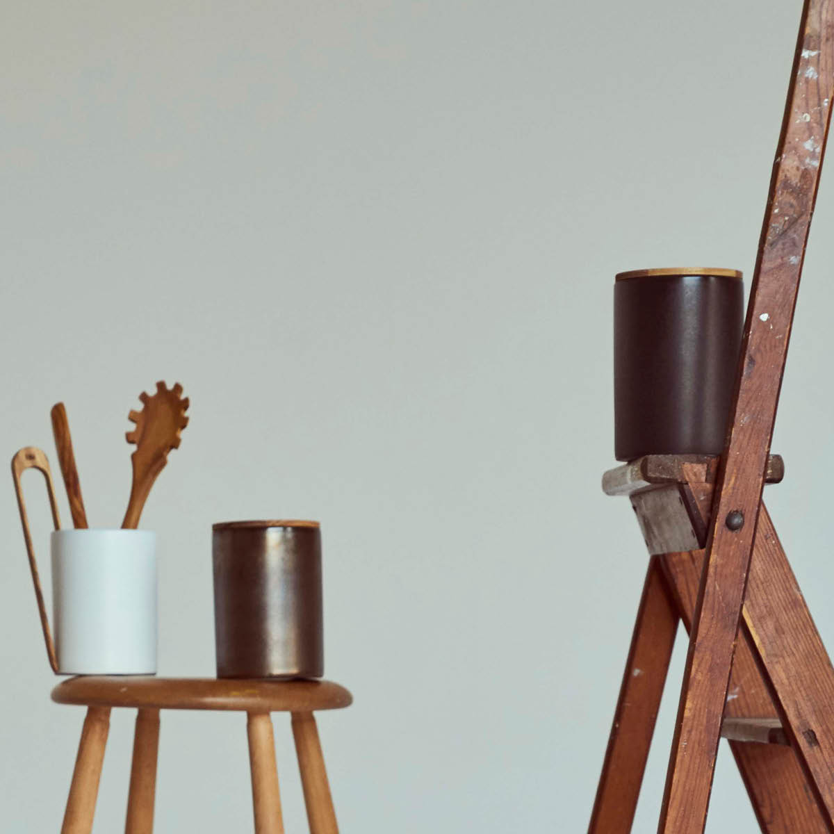 Aida Raw oppbevaringskrukke med lokk titanium black