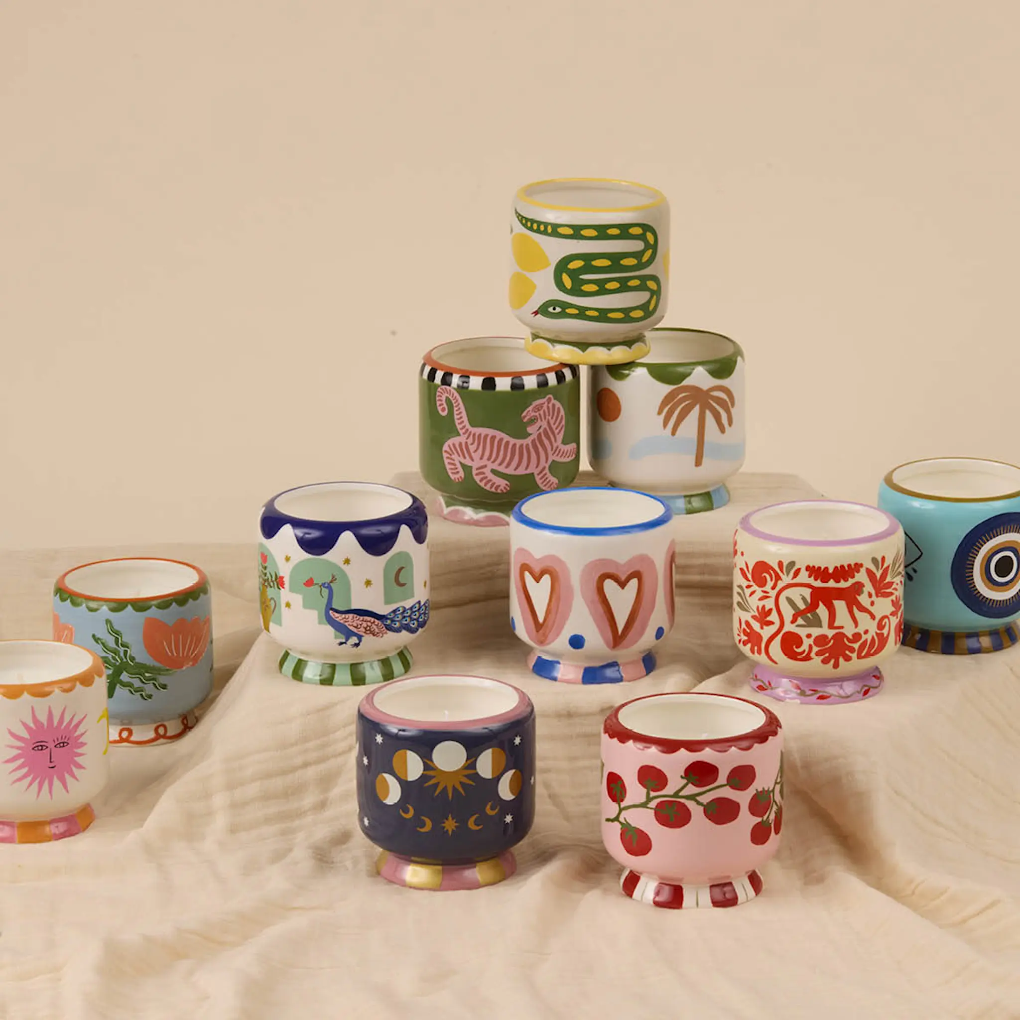 Paddywax Adopo doftljus jasmine & rose 8,8 cm Moon Phases blå