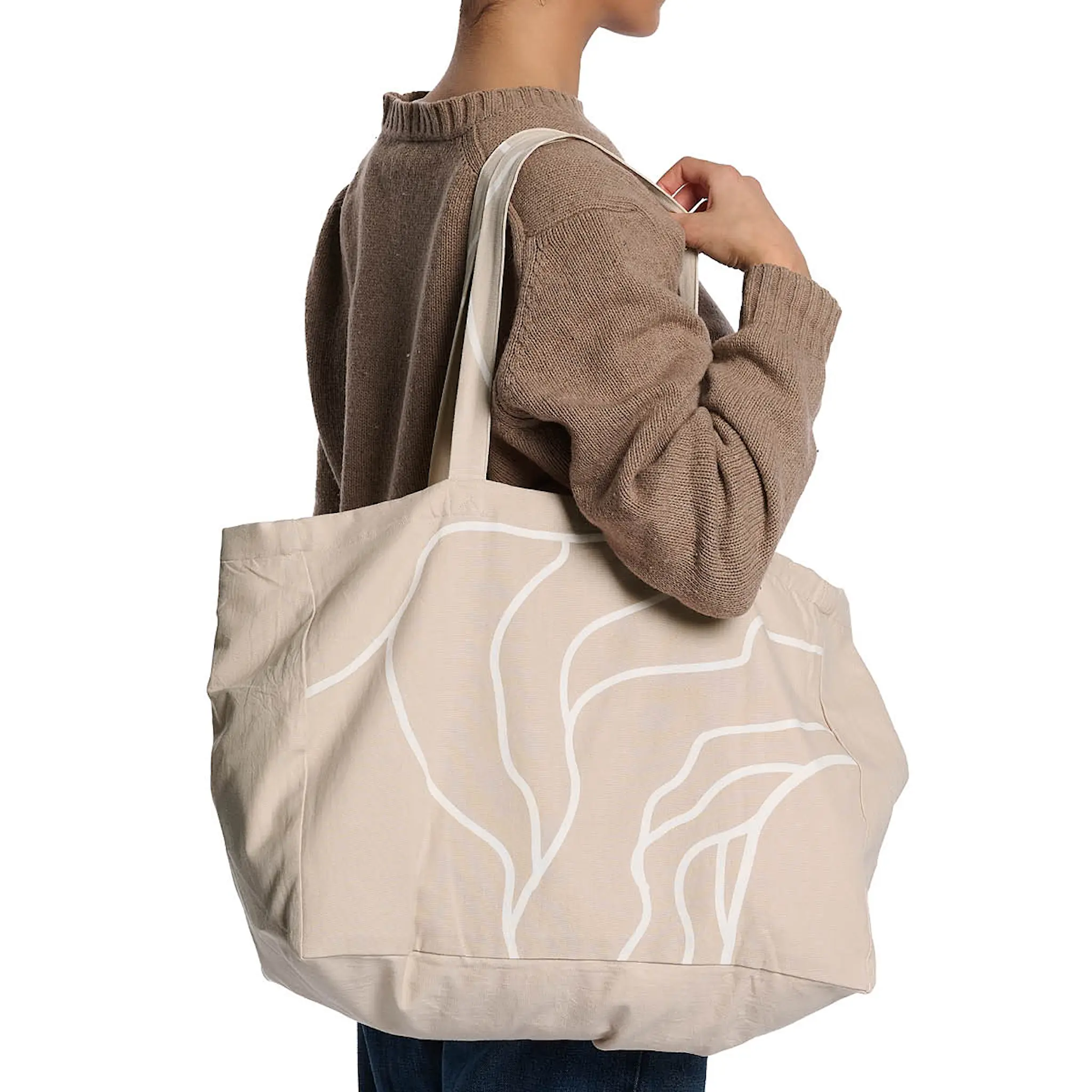 The Organic Company Reconnect tote bag 45x35 sandfärgad