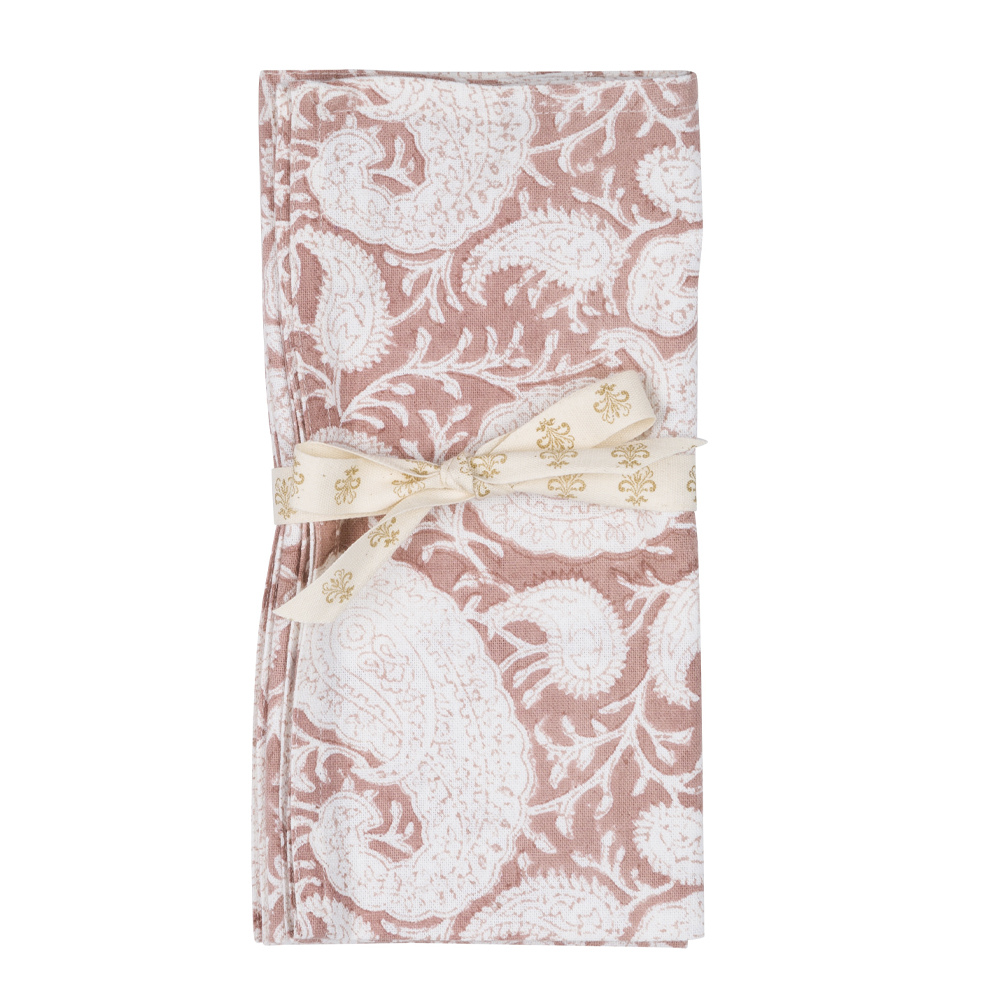 Chamois Big Paisley serviett 4 stk 50x50 cm rosa