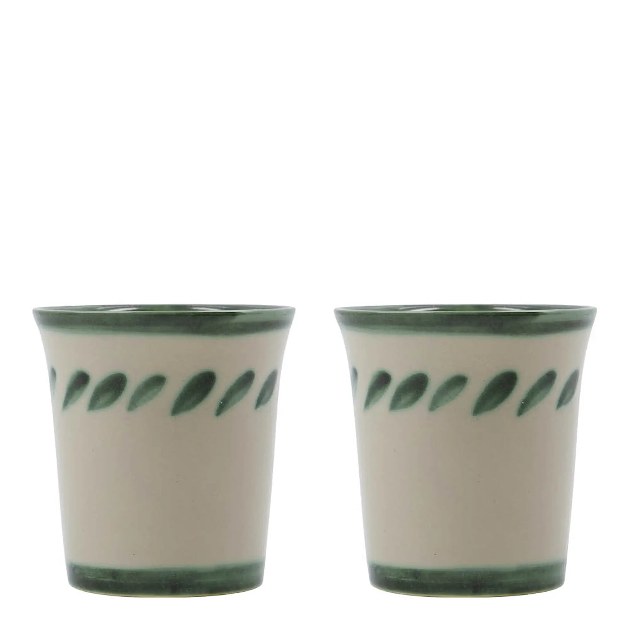 House Doctor Diva mugg 25 cl 2-pack grön/offwhite