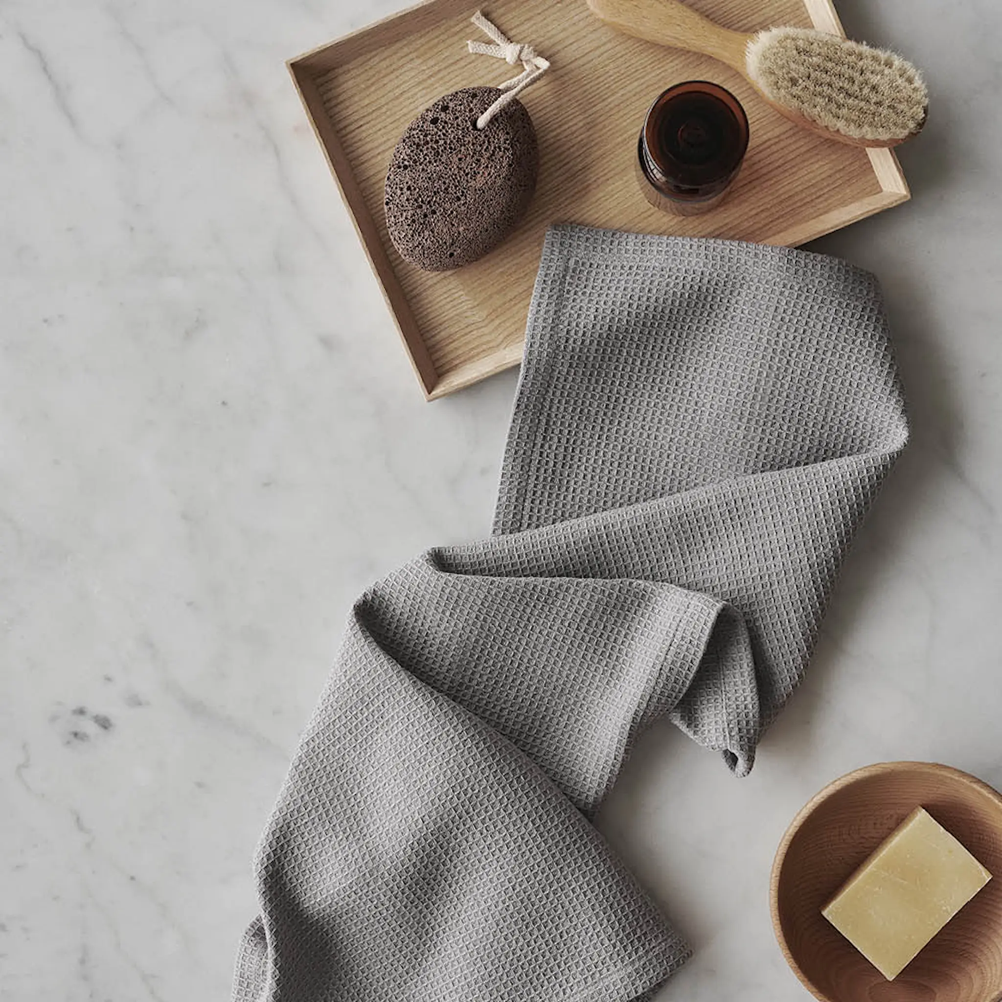 By Mogensen Handduk 50x100 cm Grey Waffle