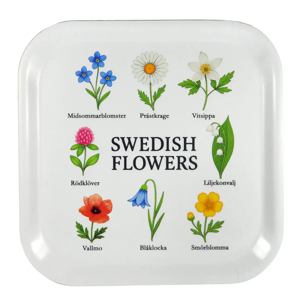 Tarjotin 20x20 cm Swedish Flowers