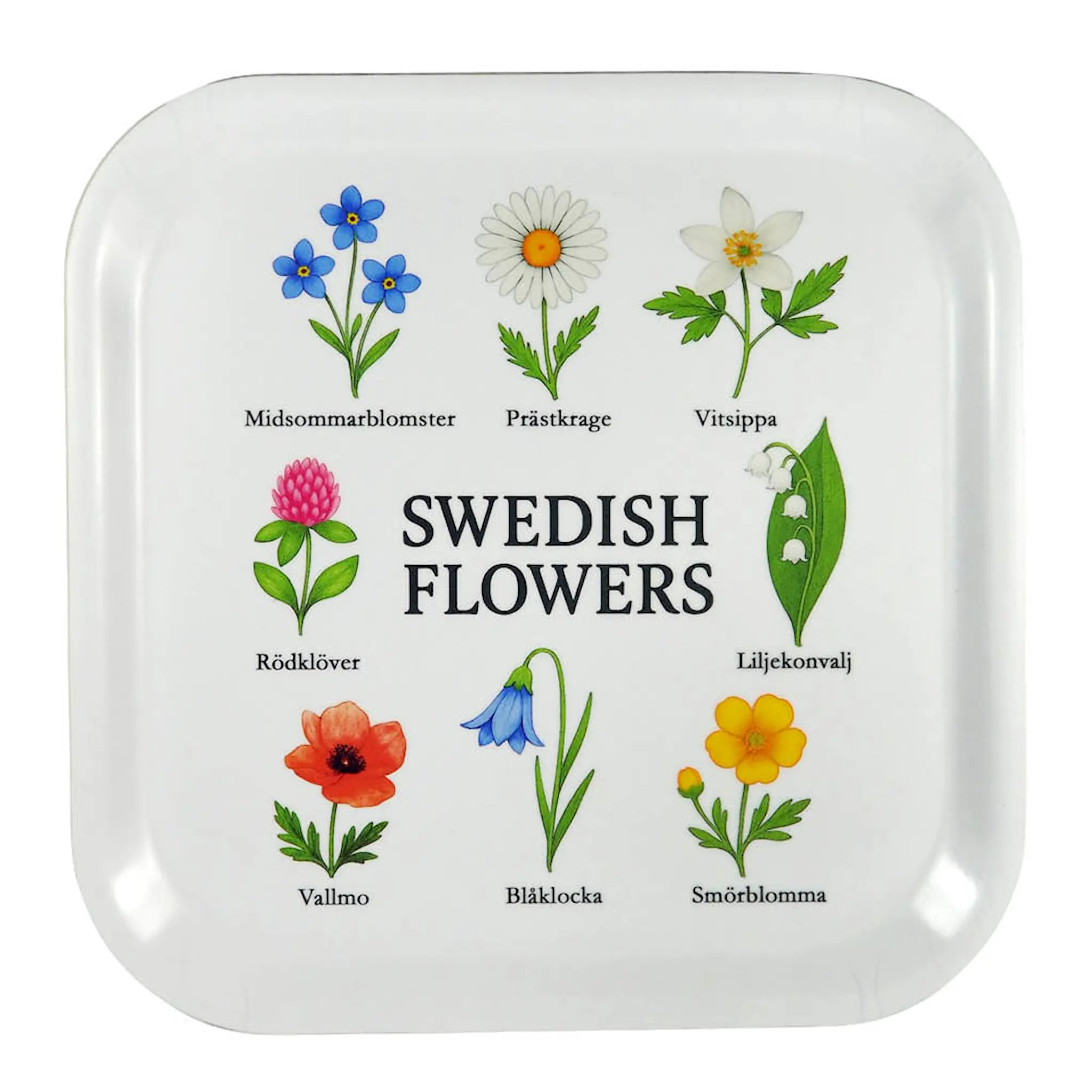 Mellow Design Tarjotin 20x20 cm Swedish Flowers