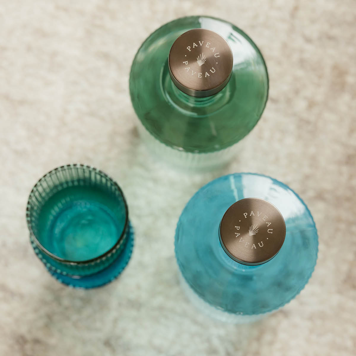 Paveau Ribbed Elegance flaska Lucky 1,25 L turkos