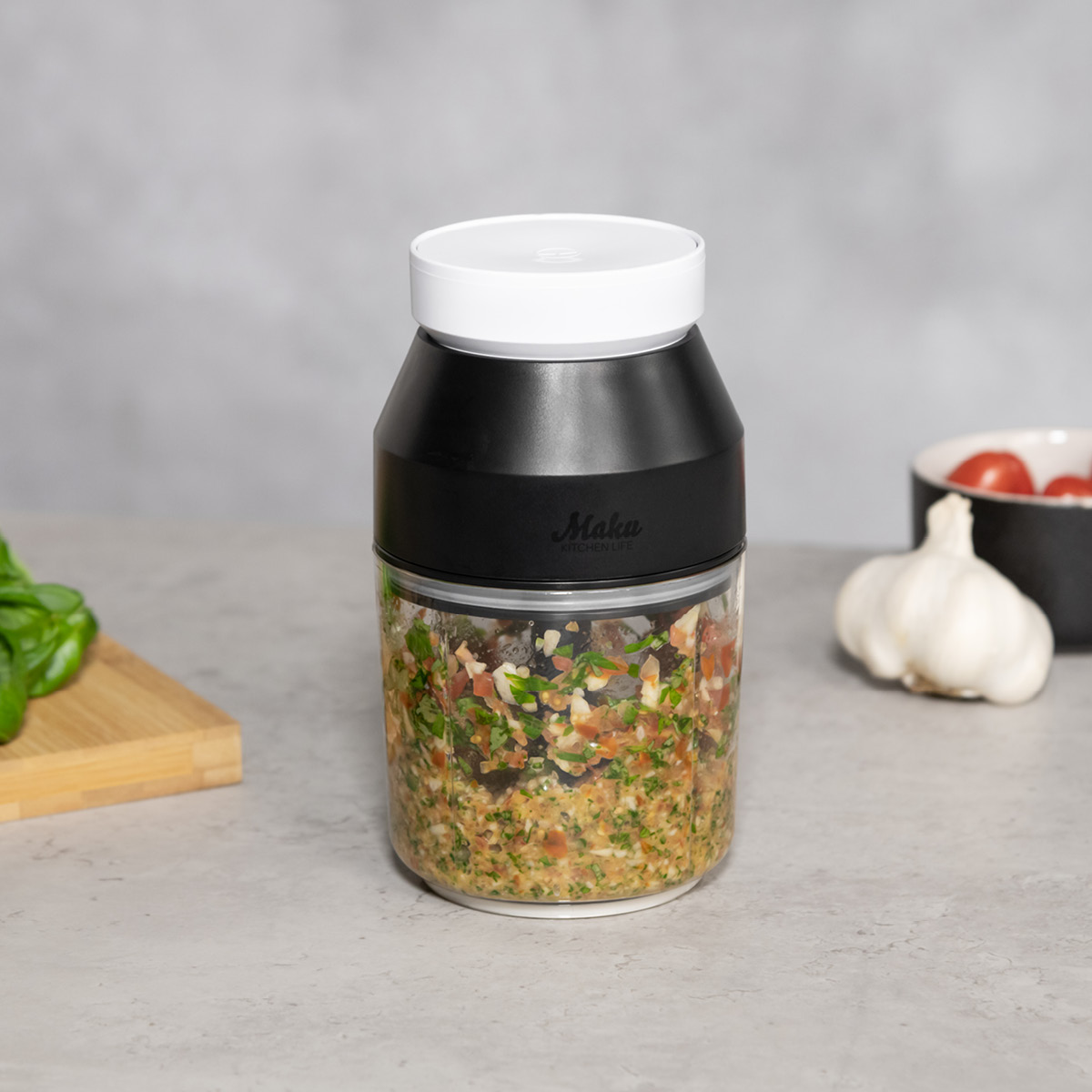 Maku Kitchen Life Elektrisk grönsakshackare 0,4 L vit