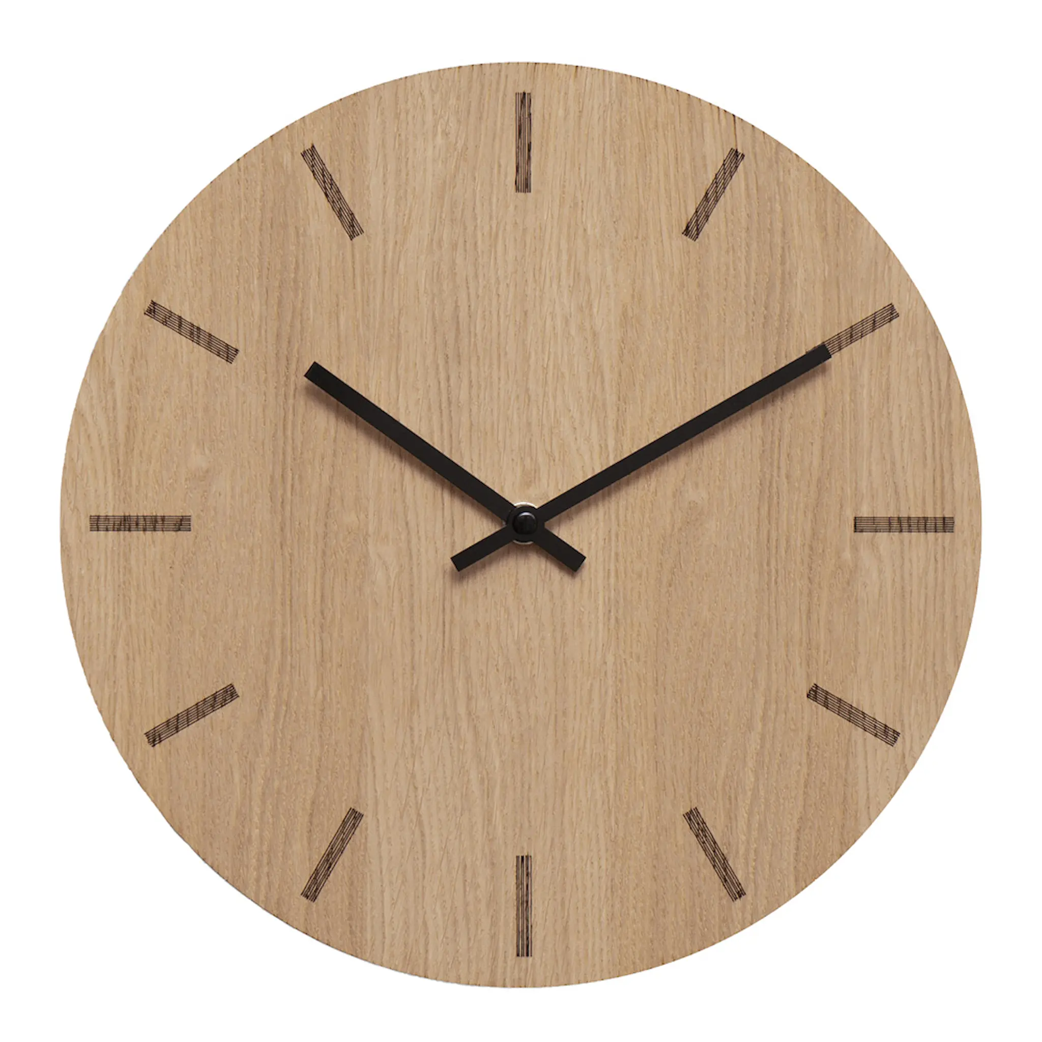 Hemverk Light Oak väggklocka 28 cm ljus ek med svart visare