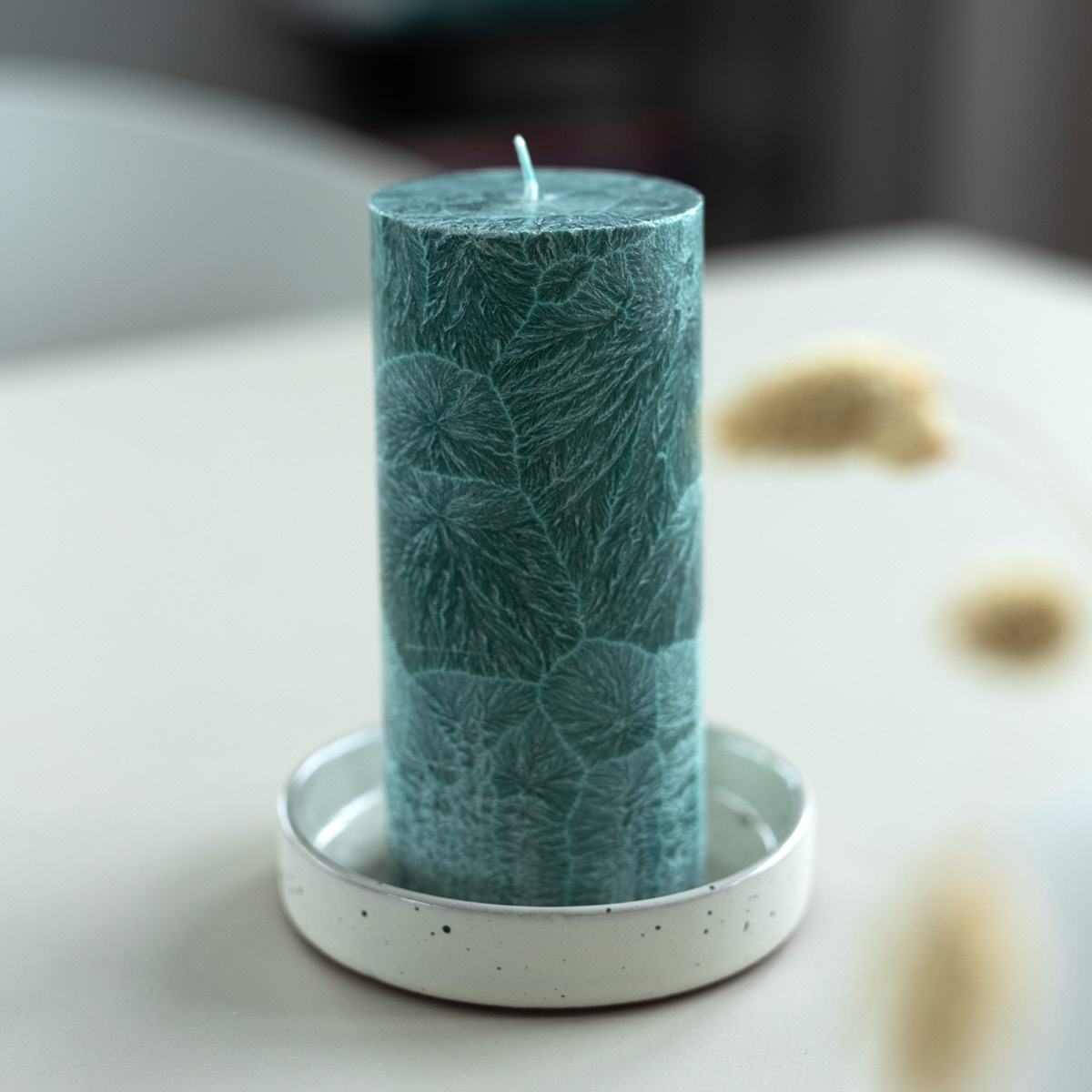 Liljeholmens Shea blockljus 6,7x15 cm grön