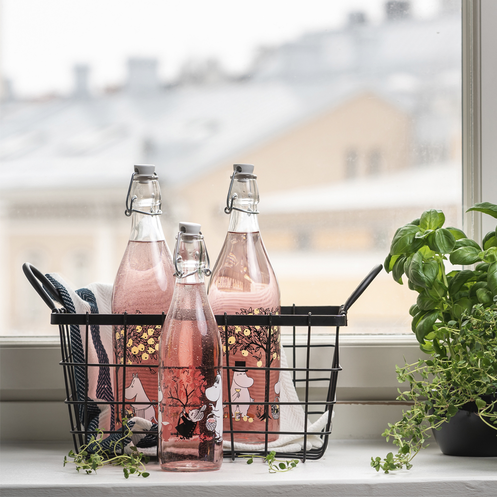 Muurla Mummi glassflaske med patentkork 1L epler