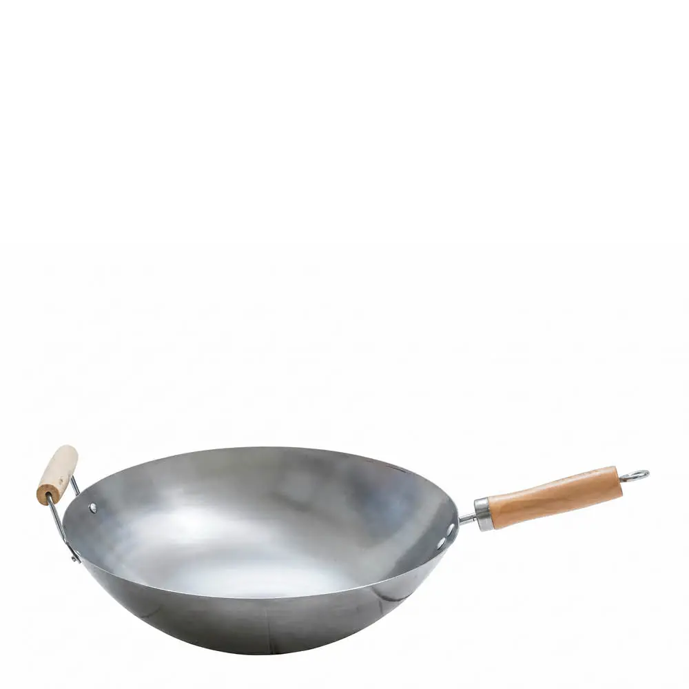 Wokkipannu 35 cm hiiliteräs