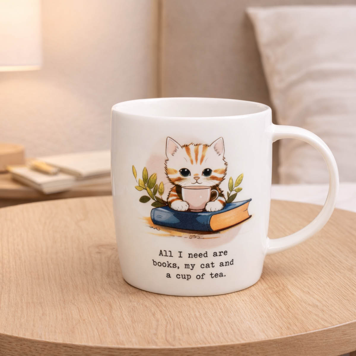 Könitz Mugg 40 cl All I need is Books, Cat, Coffee