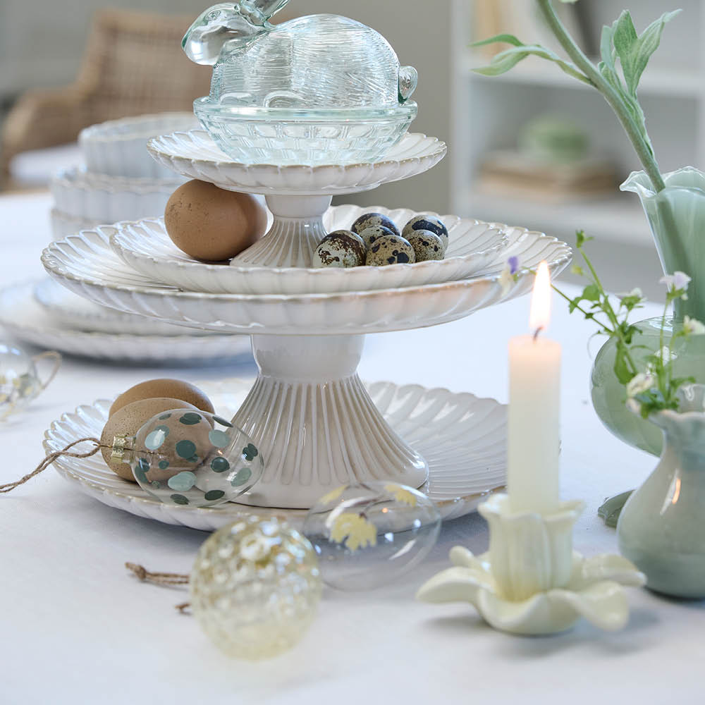 Lene Bjerre Deanne ljusstake blomma 5,6 cm offwhite