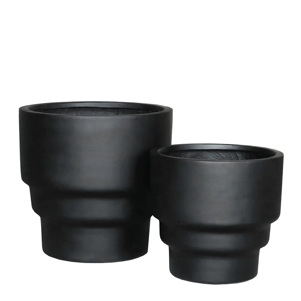 Vegas krukke 2 stk 40/50 cm matt svart