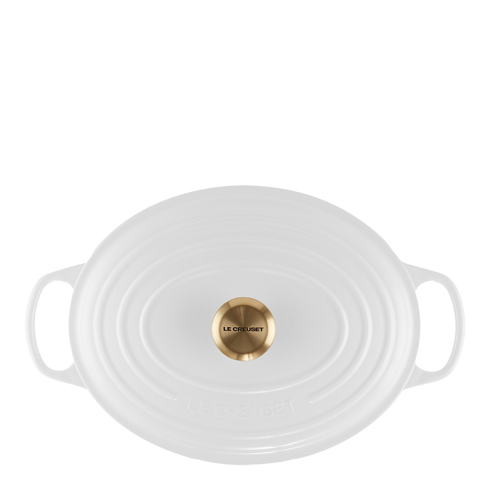 Le Creuset Signature gjutjärnsgryta oval 31 cm 6,3 L white