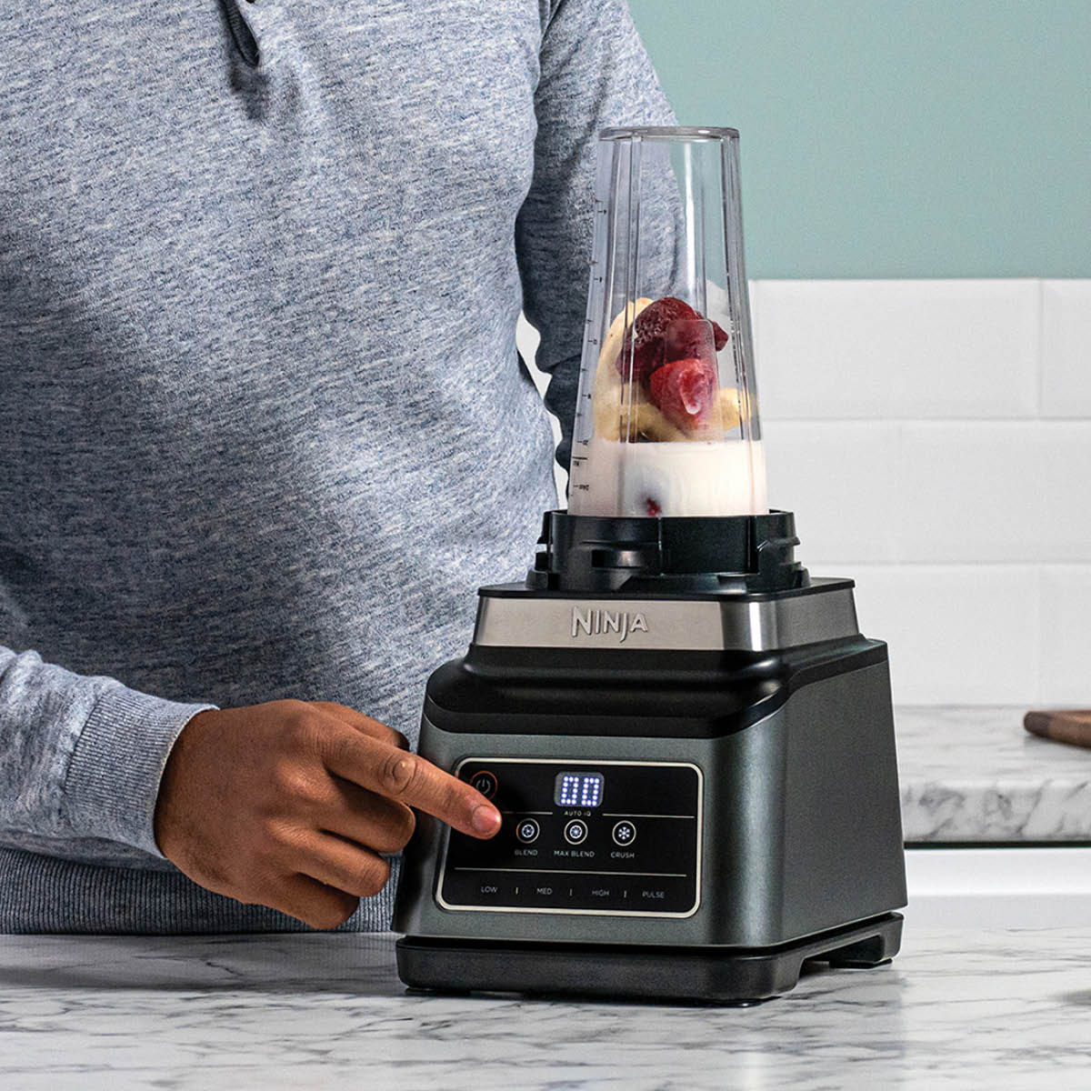 Ninja 2-i-1 blender m/auto iQ 2,1/0,7L svart/sølv