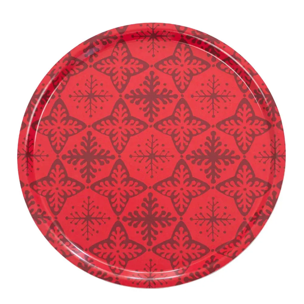 Tarjotin 38 cm Lumihiutale Punainen