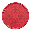 Rund bricka 38 cm snöstjärna röd