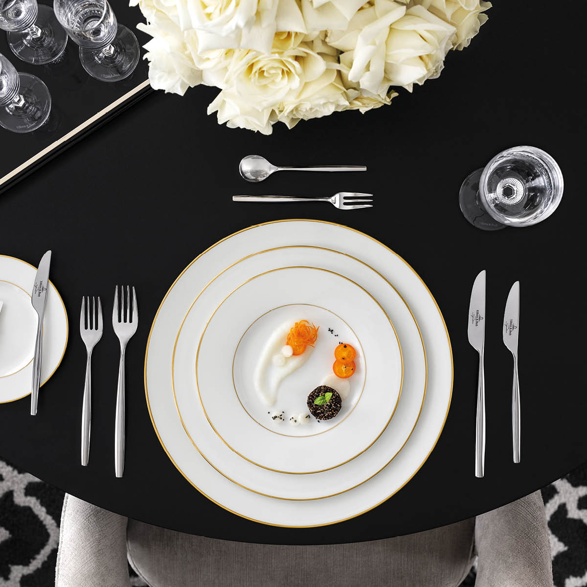 Villeroy & Boch Anmut Gold runt fat 32 cm vit/guld