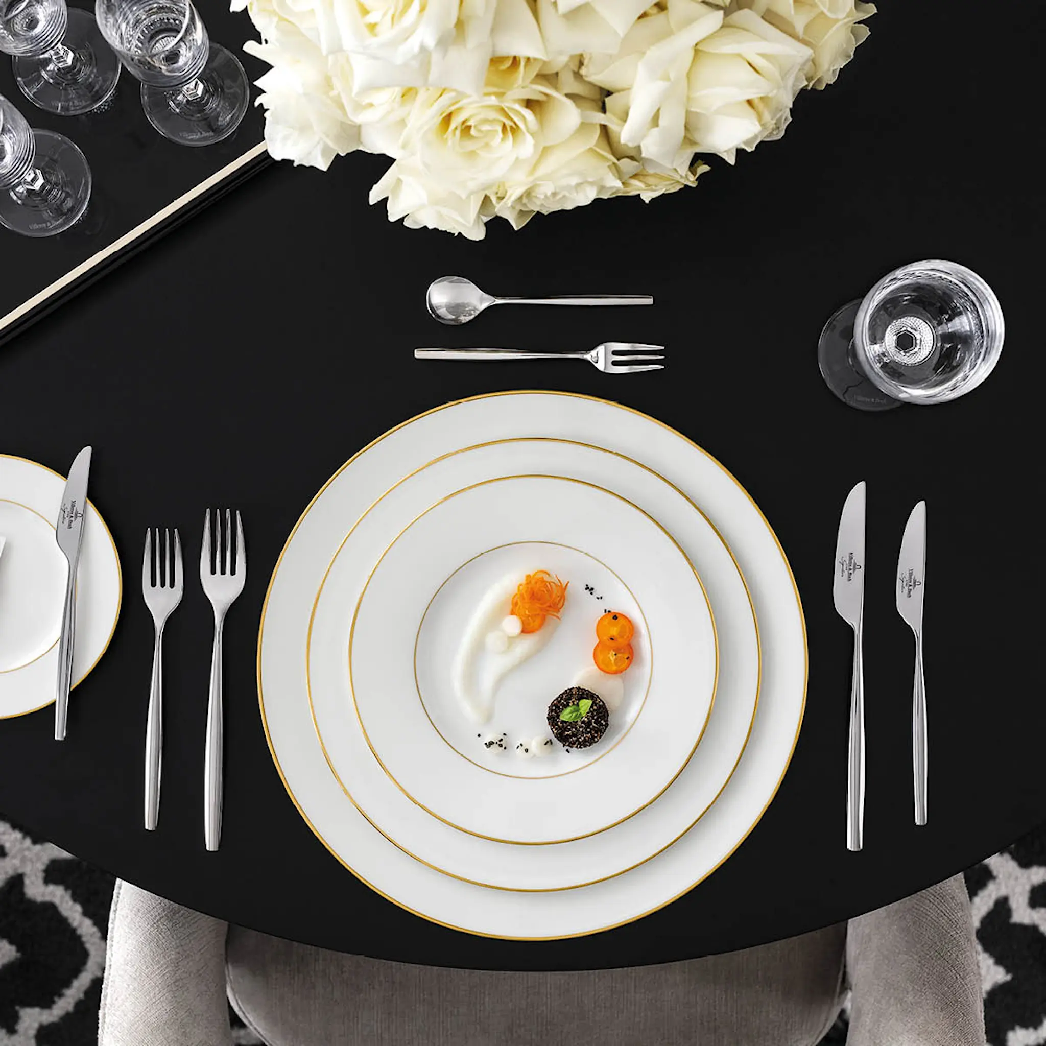 Villeroy & Boch Anmut Gold runt fat 32 cm vit/guld