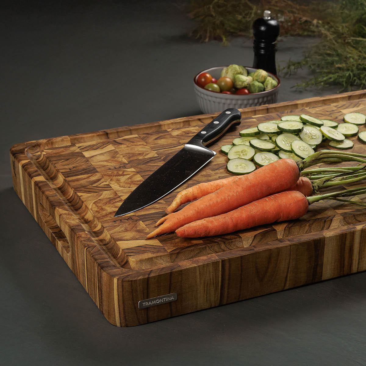 Tramontina Butcher Block skärbräda 60x40 cm ändträ teak