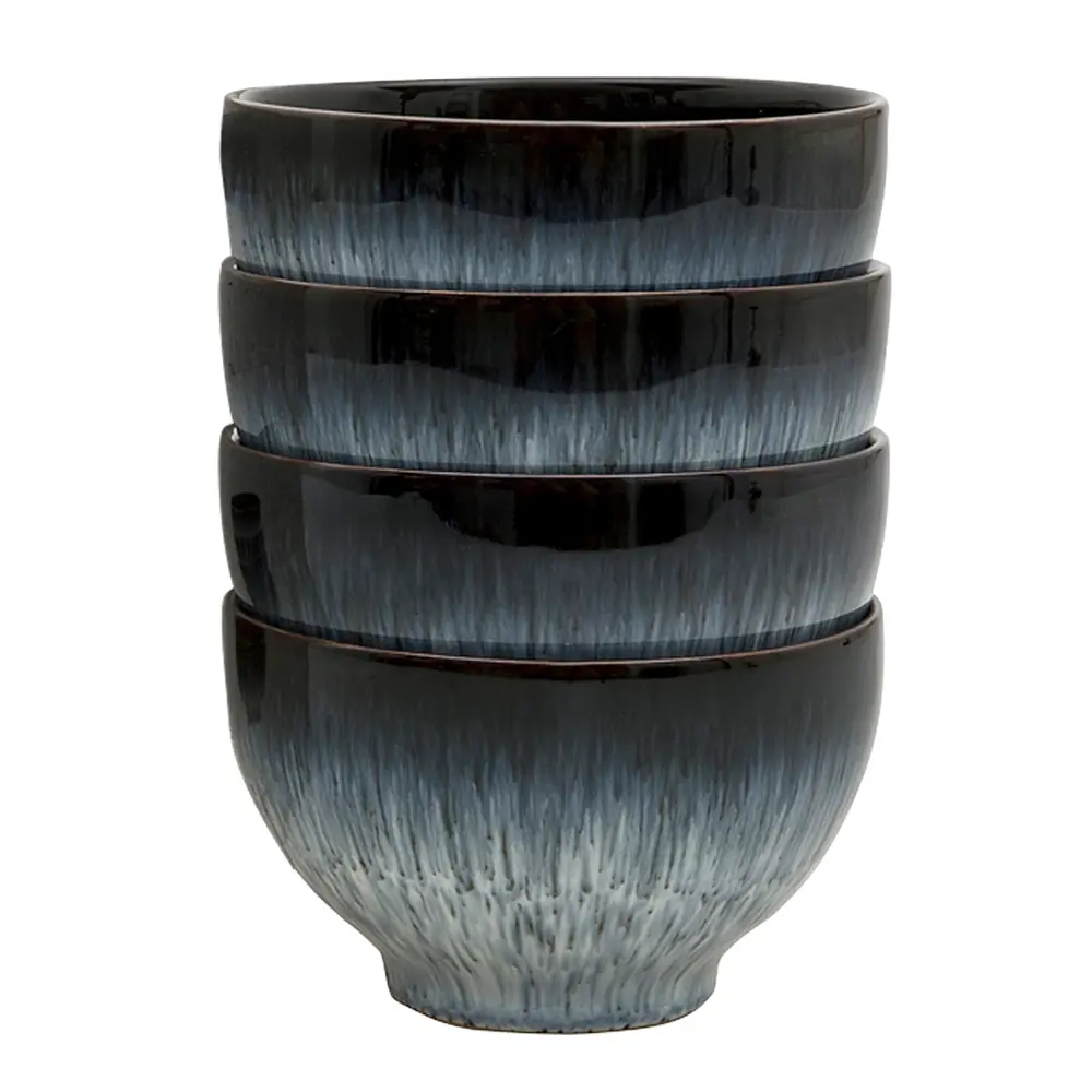 Halo skål 10 cm 4 stk blå/svart