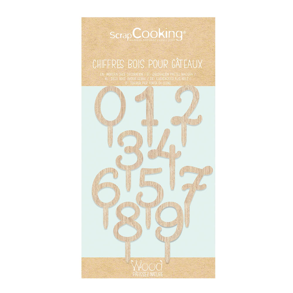 ScrapCooking Kaketopp tall 0-9 10 stk tre