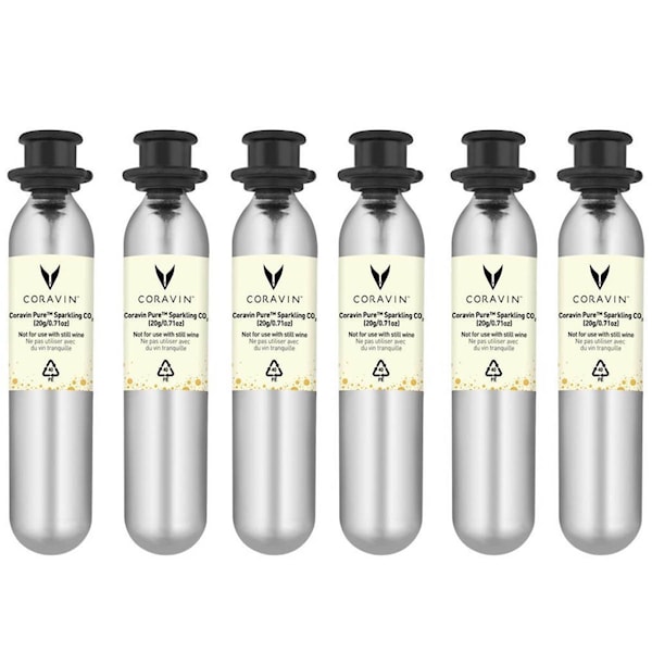 Pure Sparkling CO2-kapslar 6-pack Silver