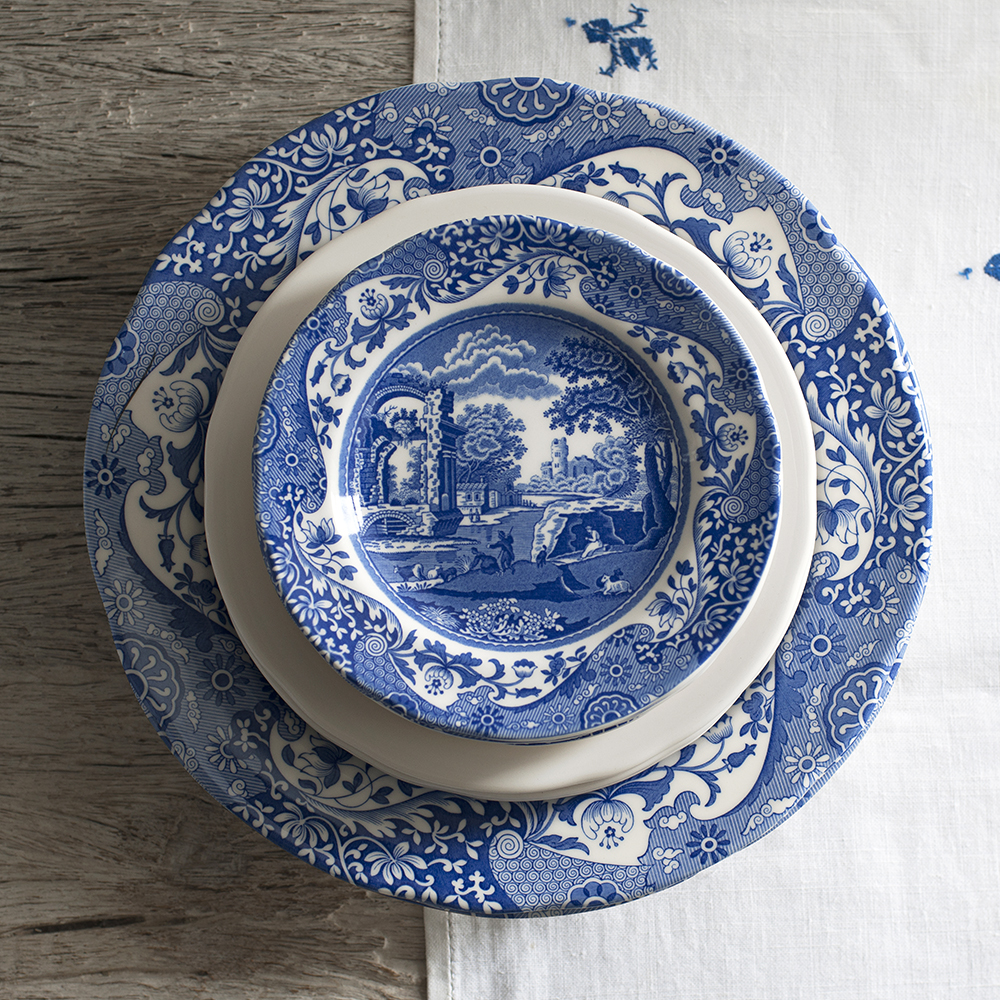 Spode Blue Italian asjett 15 cm blå/hvit