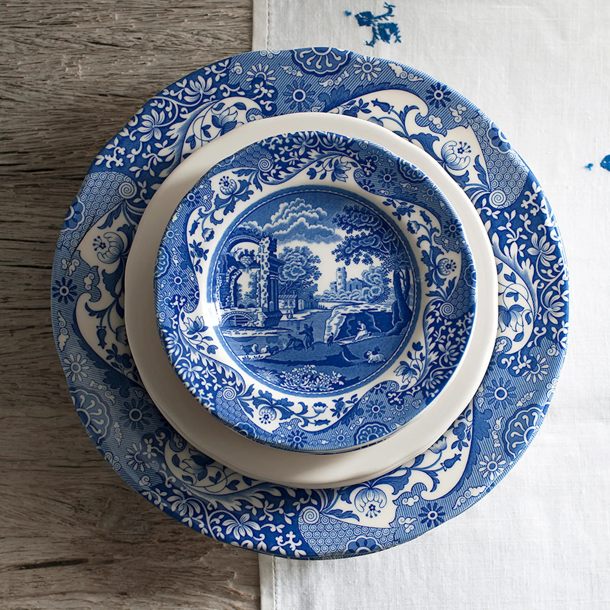 Spode Blue Italian assiett 15 cm blå/vit
