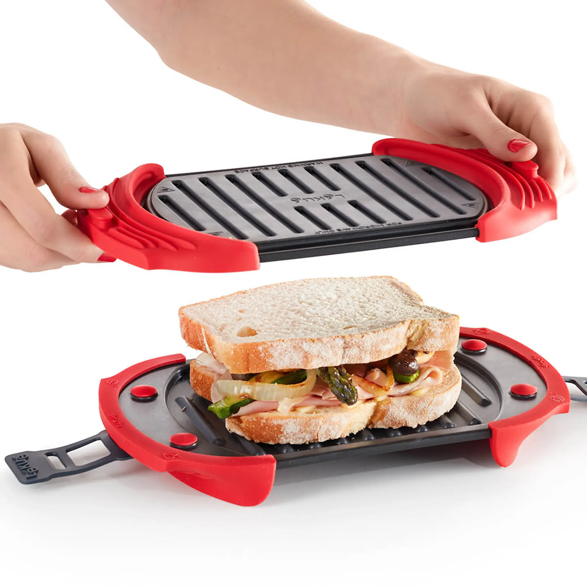Lékué Grill för mikrovågsugn 26x15 cm röd