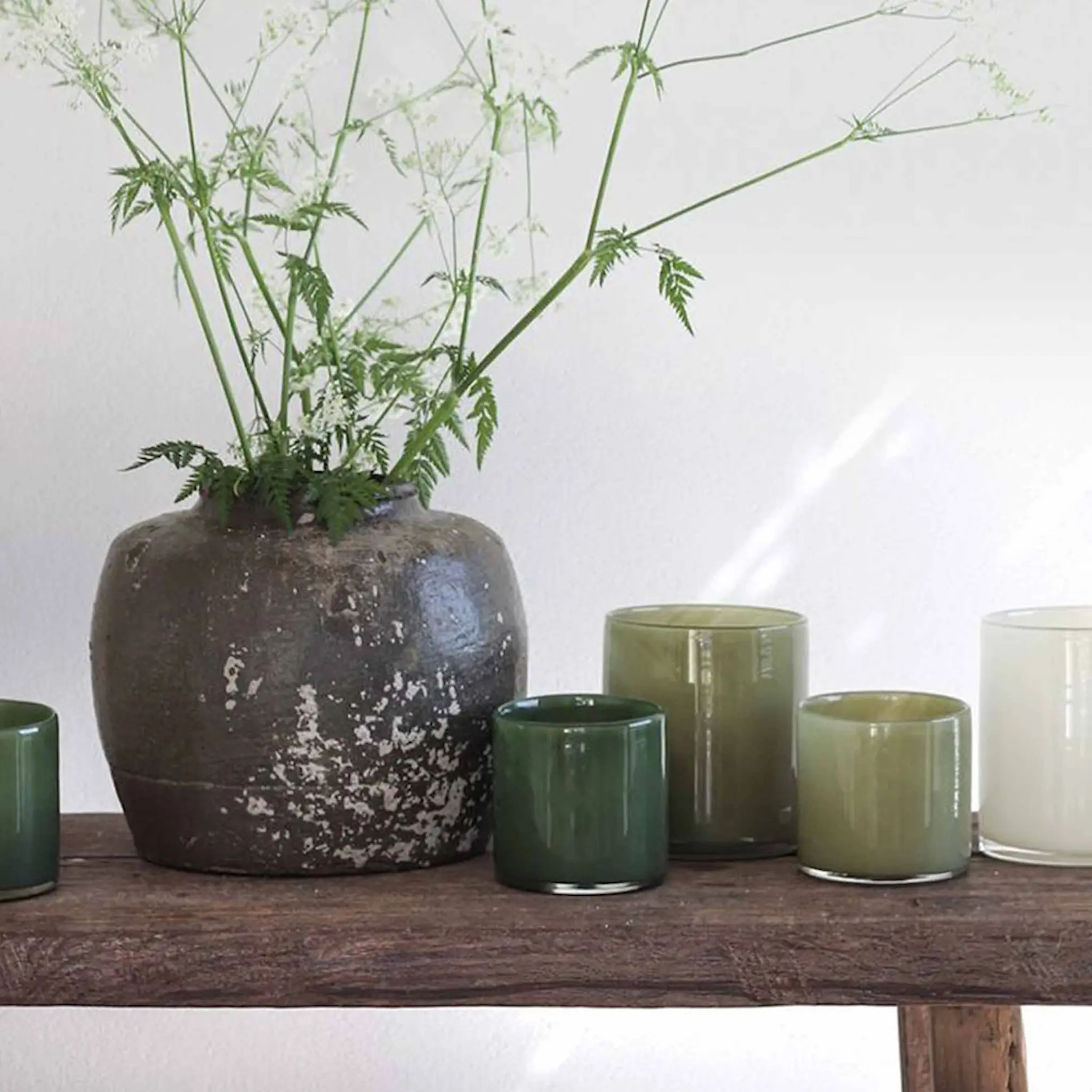 Tell Me More Lyric Kynttilälyhty 8x8 cm Olive Green