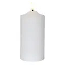 Flamme LED-Blockljus med timer 17 cm Vit