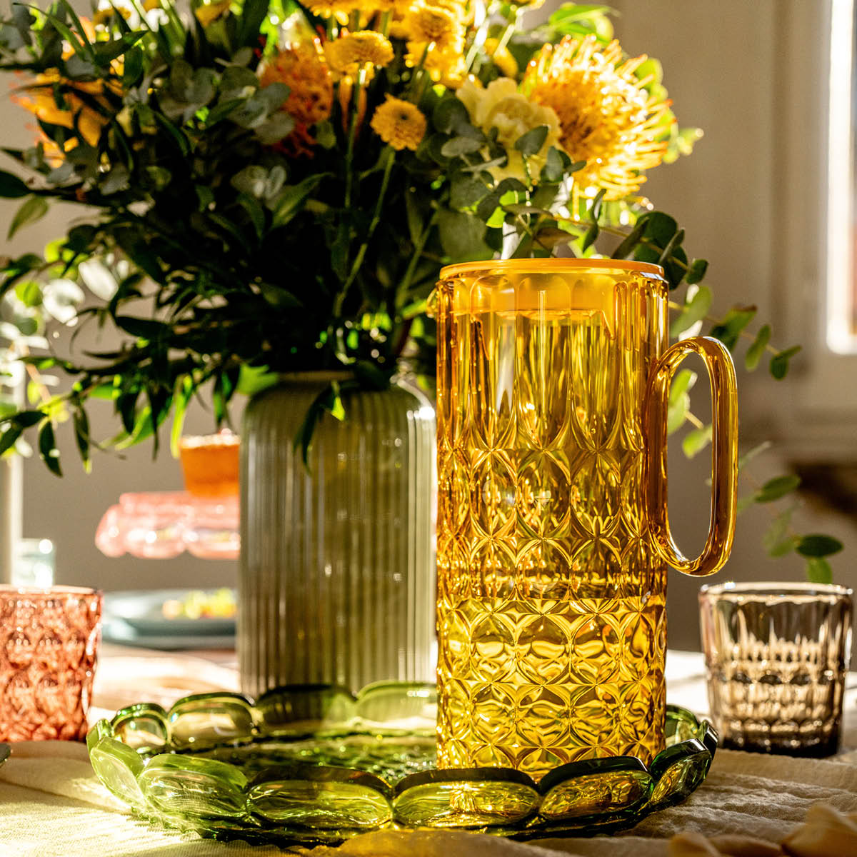 Guzzini Vanity tillbringare med lock 1,75 L bioplast Saffron yellow