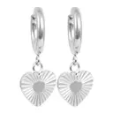 Steel - Charms Coll små hoops med hjärta silver