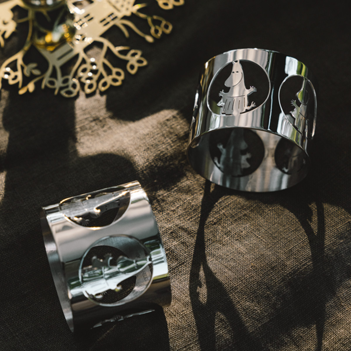 Hilke Hilke x Mumin Servettringar 5 cm 2-pack Muminmamma Förnicklad Mässing