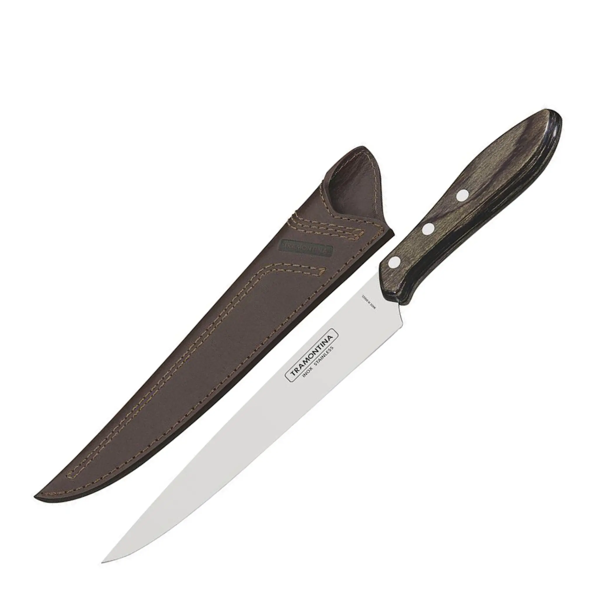 Tramontina Churrasco Premium köttkniv med slida mörkbrun