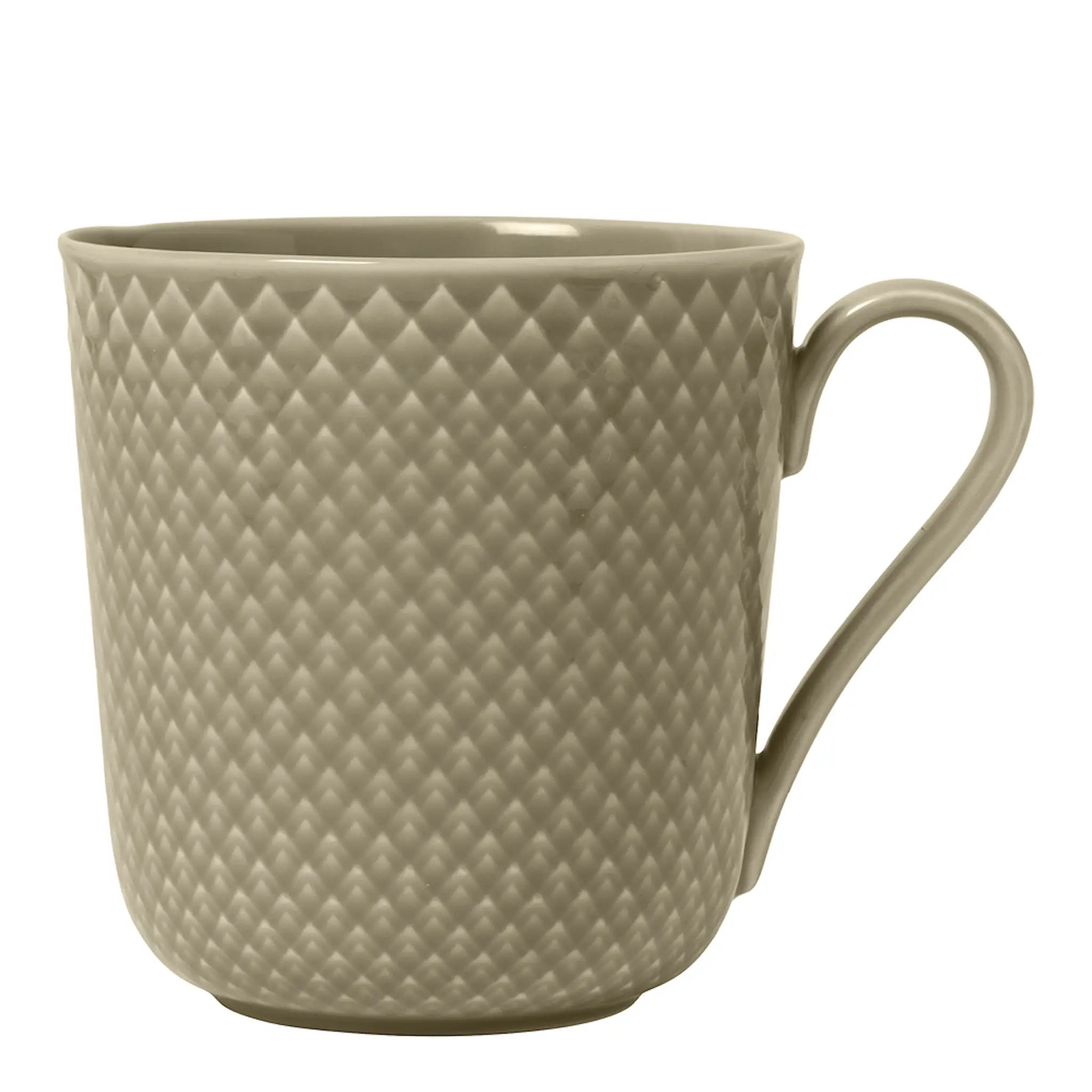 Lyngby Porcelæn Rhombe Earth mugg med handtag 39 cl clay
