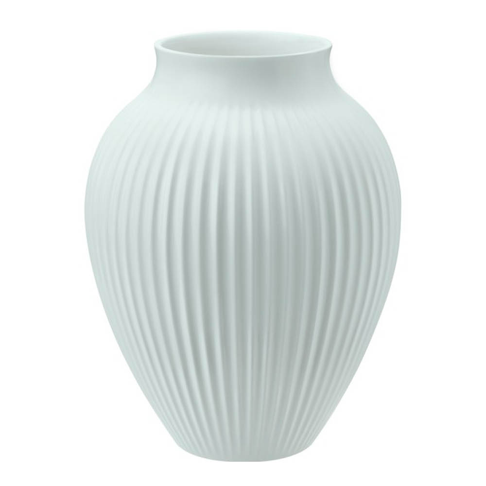 Knabstrup Keramik Ripple vase 20 cm matt isblå