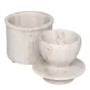 Smörklocka marmor Ø10 cm beige