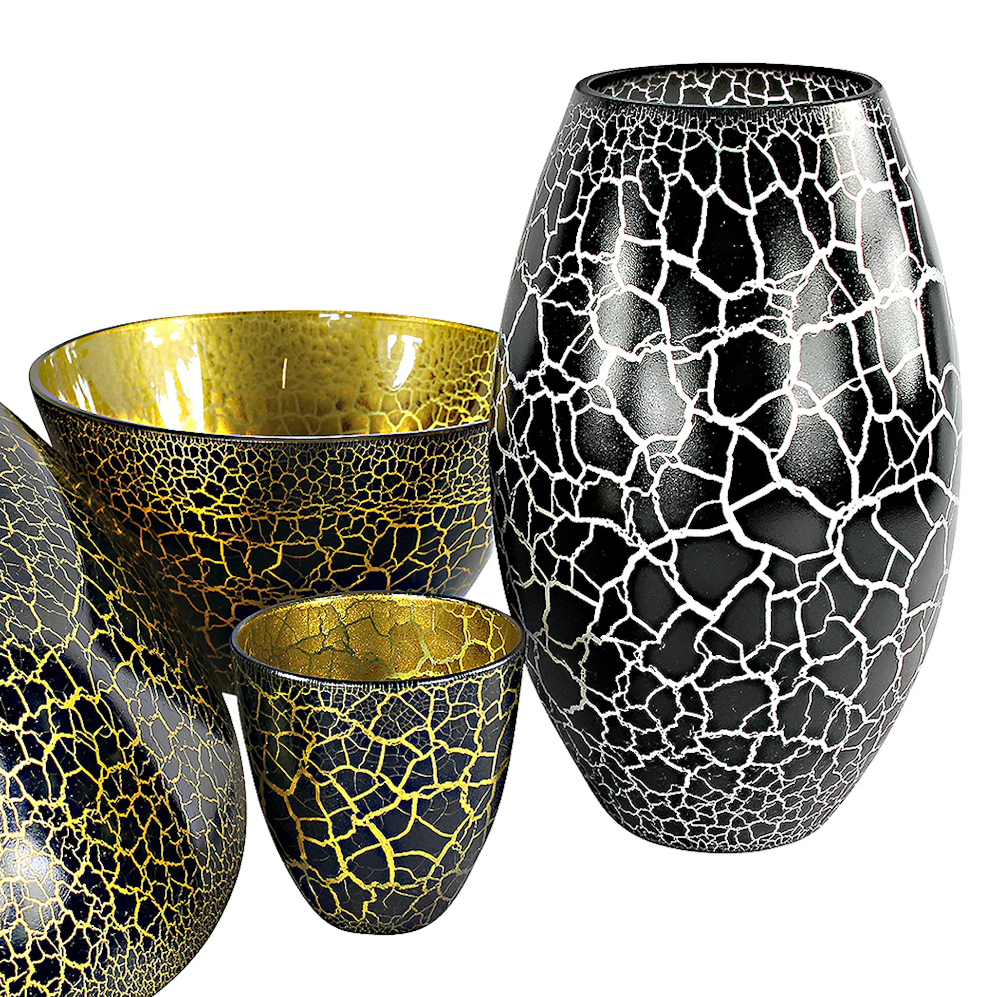 Nybro Crystal Croco Skål 17 cm Vit/Guld