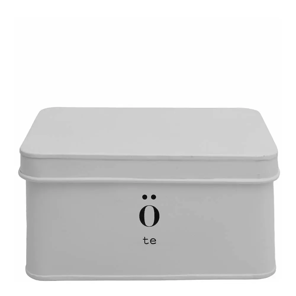 Emalje teboks 20x13x10 cm hvit