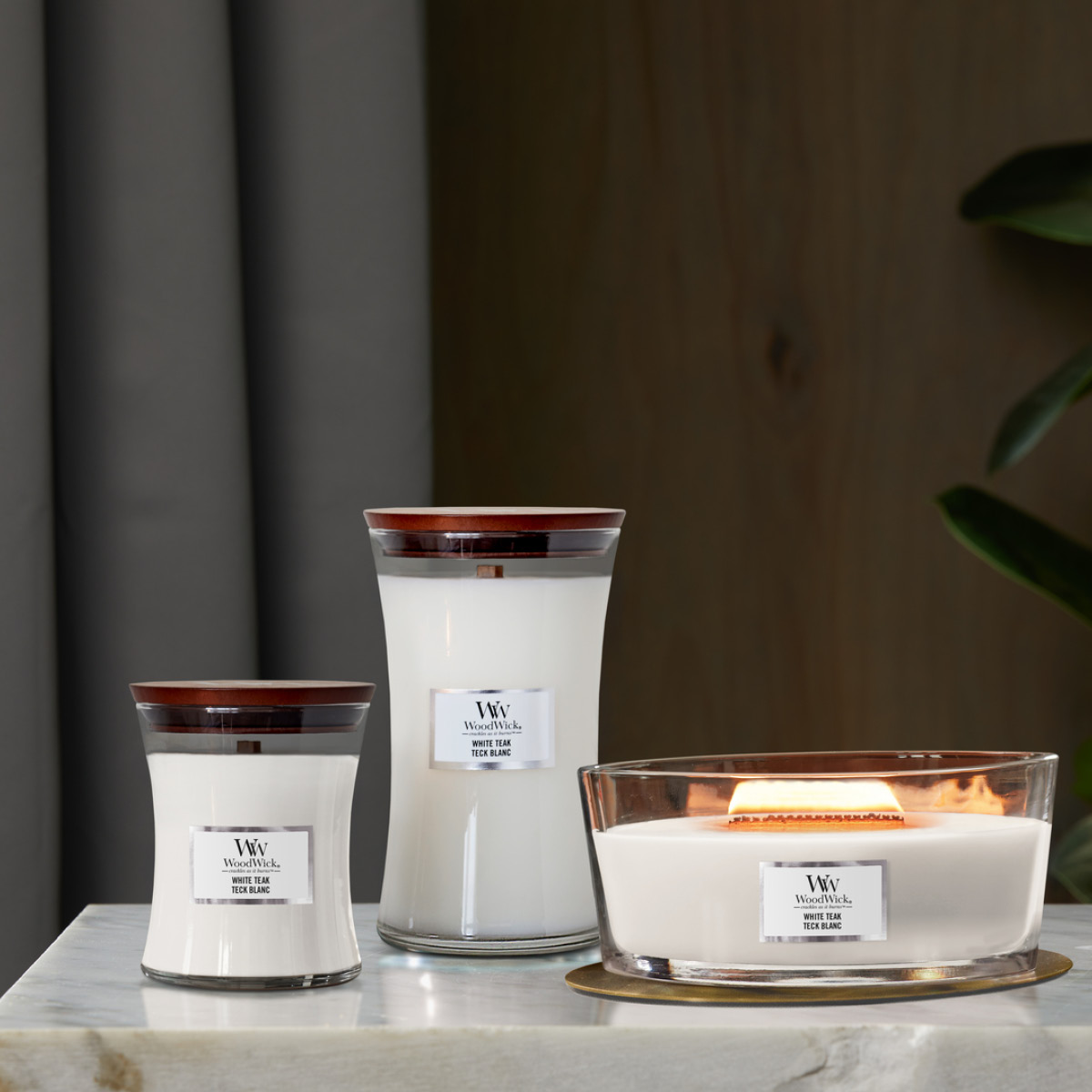 WoodWick Ellipse doftljus white teak