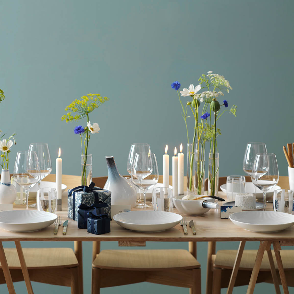 Royal Copenhagen Hvit Riflet dyp tallerken 25 cm