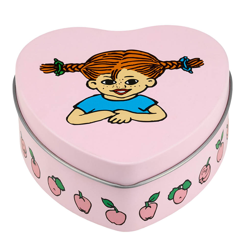 Muurla Peppi Peltipurkki hedelmät 10 cm Vaaleanpunainen